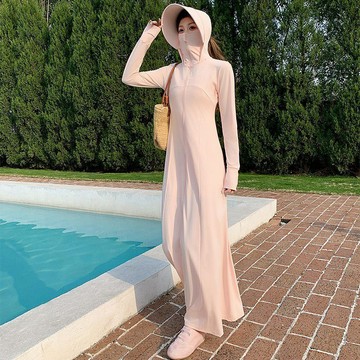 💖快速出貨全身防曬衣女2026收腰新款戶外防曬裙涼感防紫外線騎車長款防曬服