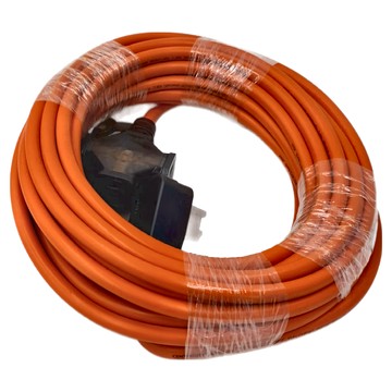 PowerWork 動力工廠 1對3座耐熱動力軟線 12m 適用電壓:110VAC / 60Hz 額定電流:MAX15A  橘色  1條