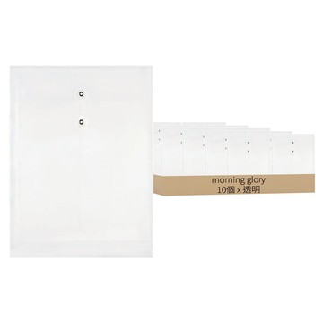 morning glory 1200 彩色直式信封文件夾  10個  透明