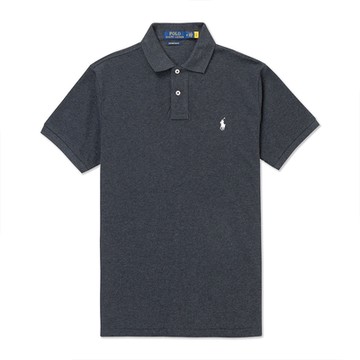Polo Ralph Lauren RL 熱銷刺繡小馬短袖POLO衫(CUSTOM SLIM FIT)-深鐵灰色