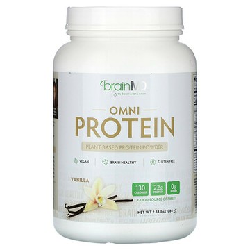 BrainMD, Omni Protein，植物基蛋白質粉，香草味，2.38 磅（1080 克）