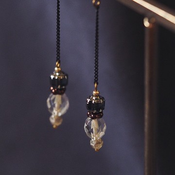 簡約垂墜 捷克玻璃珠耳環