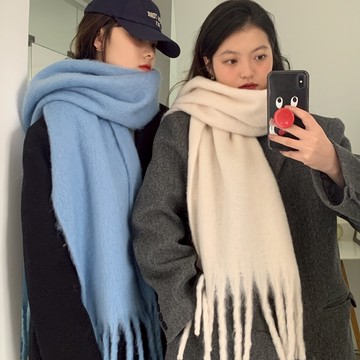 簡約韓版純色情侶圍巾時尚保暖高檔圍巾