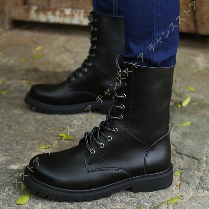レースアップ メンズ ショートブーツ 本革 ミリタリーブーツ 編み上げ ハイカット エンジニア 黒 バイク用ブーツ 防滑 衝撃吸収 ライダーブーツ メンズ 靴 通販 Lineポイント最大0 5 Get Lineショッピング