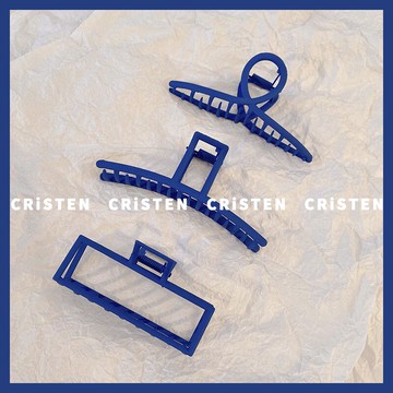 克萊因藍磨砂金屬大抓夾韓國小眾設計鯊魚夾2021年新款潮發夾發飾