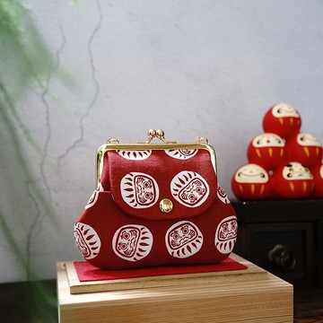 新春|福く達摩口袋口金包|開運來福