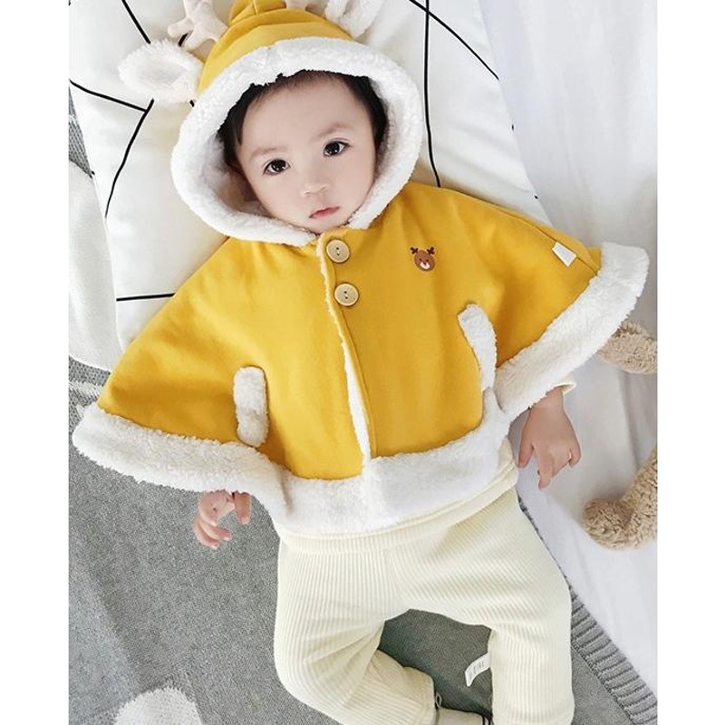 子供 ポンチョ キッズ ボレロ 女の子 トナカイ 防寒 コート マント  