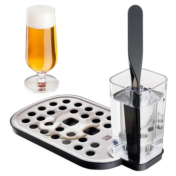 vacu vin 啤酒泡沫刮刀組 304不鏽鋼材質 3件套裝  1組  黑色 + 銀色