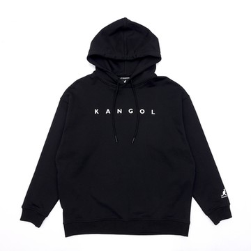 KANGOL 男女 袖切接帽T 黑-6255105020