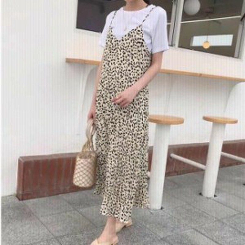 ワンピース レディース ワンピース レオパード柄 キャミワンピ シフォン バックオープン ロングワンピース 大人かわいい 通販 Lineポイント最大1 0 Get Lineショッピング