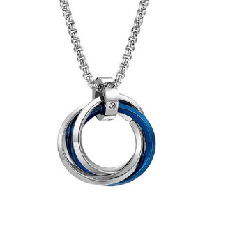 【RJ New York】多重人格三環極簡鈦鋼中性潮男項鍊(3色各3款可選)