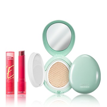 MKUP 美咖【新品上市】MBTI水光果凍唇膏+零毛孔柔霧控油氣墊粉餅SPF25 PA++