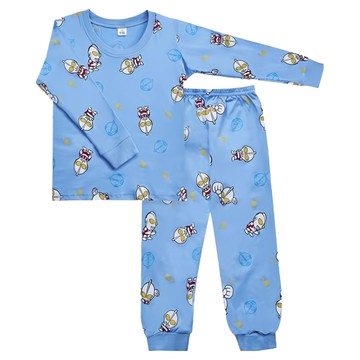 ONEDER 旺達棉品 兒童款 長袖套裝 超人力霸王 100%棉 台灣製  130cm  藍色