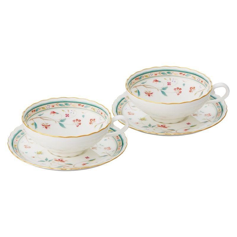 Noritake ノリタケ ティー カップ & ソーサー ( ペアセット ) 180cc 花