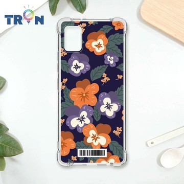 TRON 三星 A51 平塗手繪花朵E款 四角防摔載具殼 軟殼 手機殼