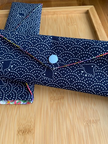 文青風環保筷袋 戀戀風塵 沈穩藍 收納 禮物 吸管袋