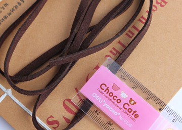 皮絨繩約0.3CM長深咖啡色懷表毛衣鏈項鏈皮繩手工DIY材料