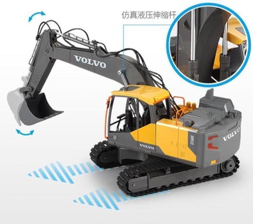 正版授權 volvo 遙控怪手 合金版 17通道 金屬版 搖控 挖土機 挖掘機 電動夾爪(bruder CAT參