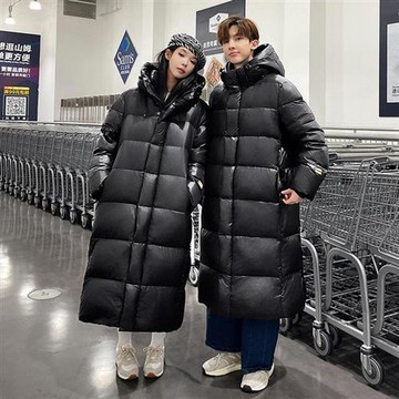 【米蘭精品】羽絨外套鵝絨夾克-長短情侶百搭抗寒男女外套2色74ib67