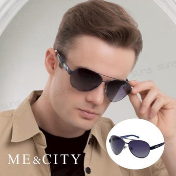 【SUNS】ME&CITY 爵士飛行官金屬偏光太陽眼鏡 抗UV400(ME1106 C08)