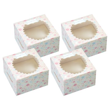 Sweetly 單格瑪芬蛋糕紙盒 4個  1套  午茶粉