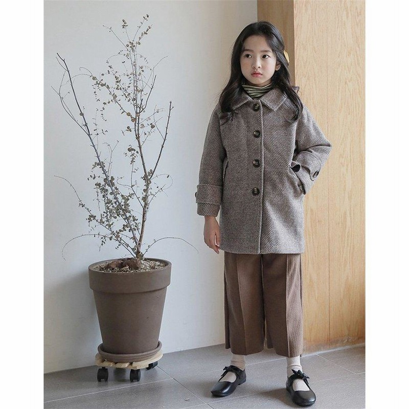 送料関税無料】 0子供服 女の子 子供コート キッズ 秋冬 ラシャコート 厚手 アウター 折り
