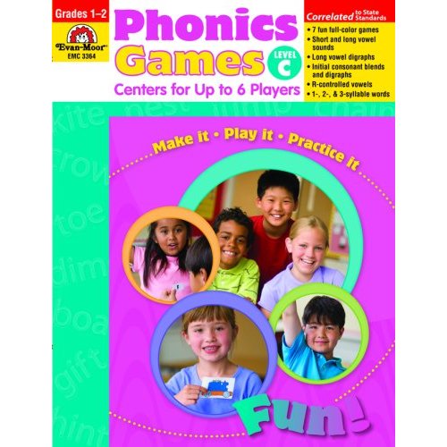 Phonics Games Level C: Centers for Up to Players: Grades 1-2 (Phonics Games: Level C)