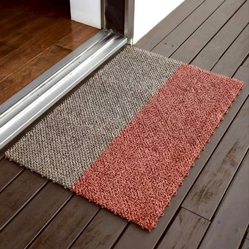 質感撞色草皮拼接踏墊 咖啡x草綠