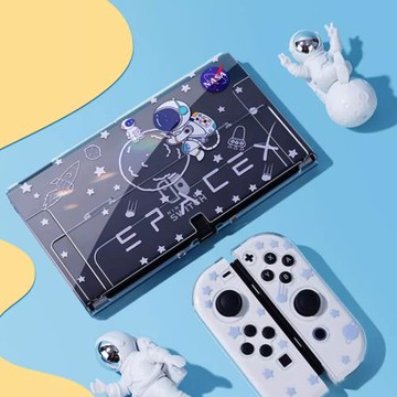 任天堂switchOLED保護殼ns可插底座主板硬手柄軟 NASA宇航員