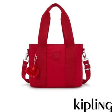 Kipling 寶石紅手提肩背托特包-MINTA M UP