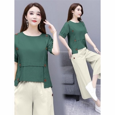 ジャージ レディース スウェット上下セット セットアップ カジュアル 夏 ワイドパンツ 2点セット 大人 着痩せ 送料 通販 Lineポイント最大get Lineショッピング