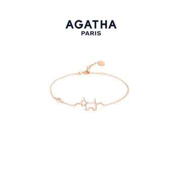 (免運)AGATHA/璦嘉莎臻我鏤空小狗手鏈純銀法式優雅飾品