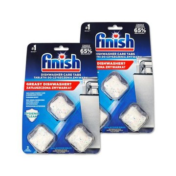 (2盒超值組)英國FINISH-強效除殘留油污水垢清新消臭洗碗機體專用清潔錠3入/盒(過濾器噴水臂定量包膜洗淨粉,廚房家電除臭洗滌塊,定期養護保持效能