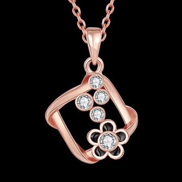 純銀項鍊 鍍18K金鑲鑽吊墜-時尚優雅氣質精美情人節生日禮物女飾品3色73ce282【獨家進口】【米蘭精品】