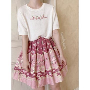 夏季小香風花朵刺繡短袖t恤針織衫設計感小眾甜美顯瘦薄款上衣女