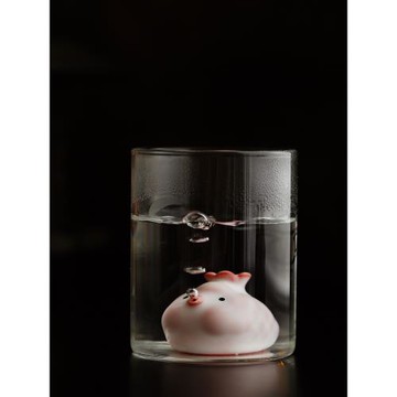 紀先生高檔粉汝窯泡泡魚茶寵香插可愛有趣創意小擺件陶瓷茶道配件