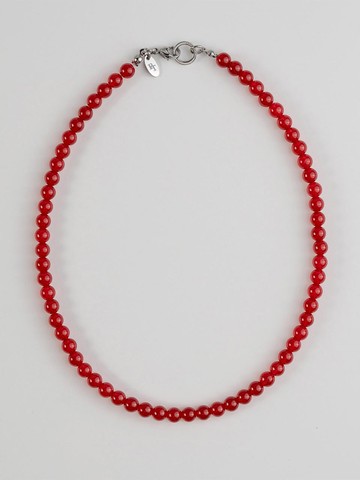 BT Natural Stone 6mm 15 Fix Type Necklace [Red Ice Crystal]