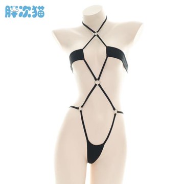 太絕了~連體比基尼吊帶內衣性感私房綁帶睡衣家居服