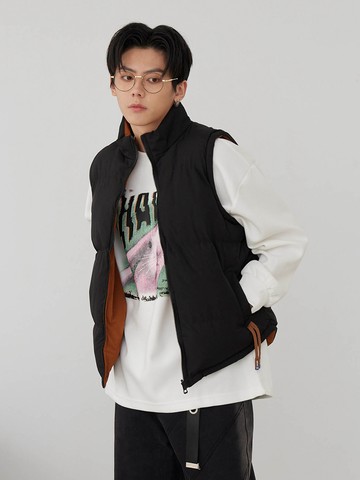 素面鋪棉保暖厚背心