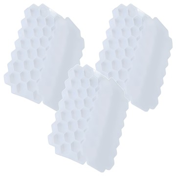 蜂窩造型矽膠製冰塊盒 白色 附蓋子 食品級矽膠 37格  20 x 12 x 2cm  3個