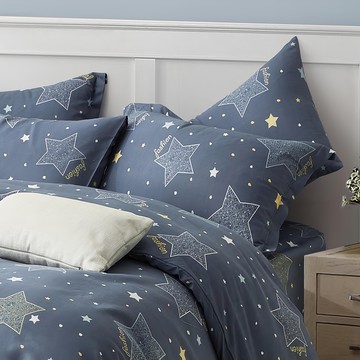 J-bedtime 床寢時光 絲絨棉美式信封枕套 台灣製 G6827-1  滿天星夜  45 x 75cm  枕頭套