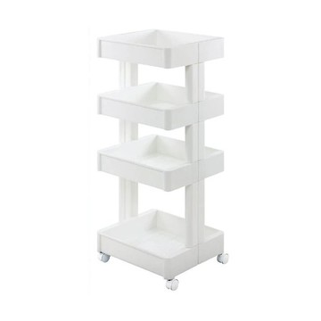 FUDOGIKEN 不動技研 360度四層收納推車 附輪  白色