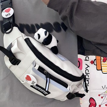 高級用料 斜挎包男款日係原宿運動工裝風韓國潮流百搭學生大容量騎行腰包 6SZB