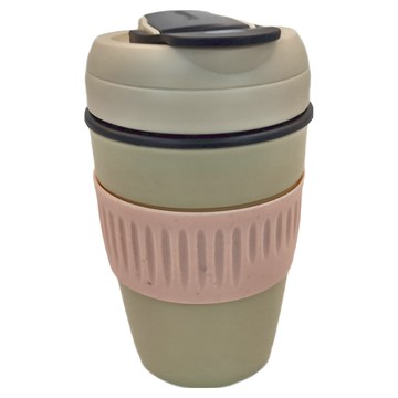 雙飲陶瓷內膽隨行杯 全陶瓷非塗層吸普保溫杯 耐酸鹼環保飲料咖啡杯 350ml 340ml  淺粉色  1個