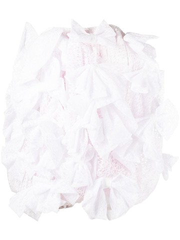 Vivetta - bow-detail minidress - women - Polyester/Polyamide - 42 - White