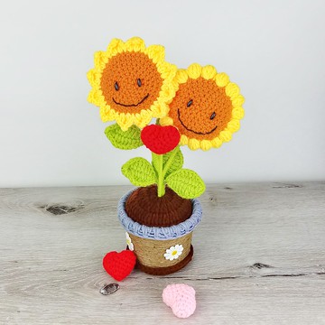 向日葵盆栽  家居擺設 生日禮物 情人節禮物 辦公室擺設 (A款)