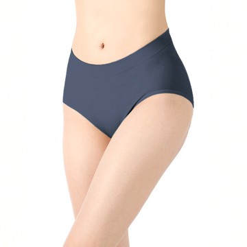 【透氣薄感】抗菌無縫內褲-中高腰 - L / 霧藍
