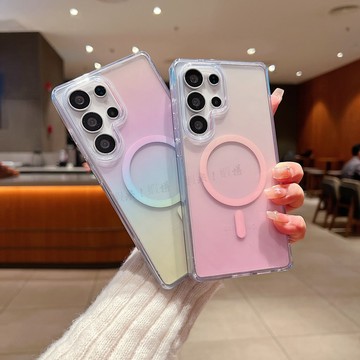 簡約 高級感 炫彩漸變 磁吸手機殼 適用於 三星Galaxy S26 S25 S24 Ultra S26+ 保護殼