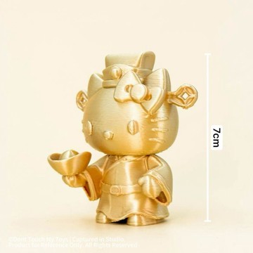 桌面裝飾✨神明公仔擺件 媽祖財神月老 小神仙擺設 求福祈福招福 金色Kitty財神爺凱蒂貓擺件可愛卡通桌面裝飾車載小禮品