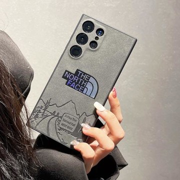 小羊皮壓印鐳射北面適用三星GalaxyS22Ultra熱銷新品25+爆款潮牌手機殼S23U硅膠防摔25U情侶奢華商務歐美S24+